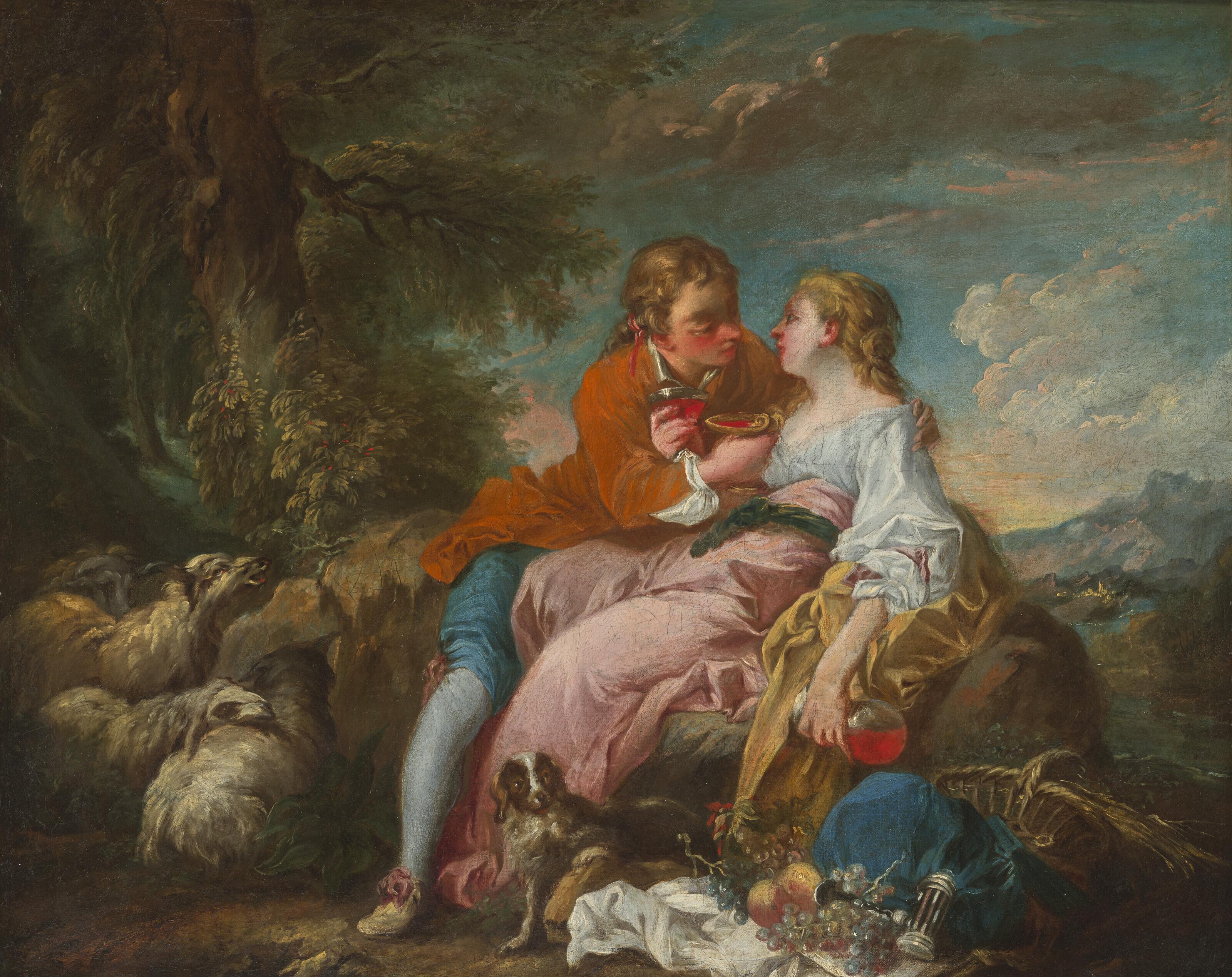 François Boucher - Un couple de bergers