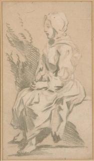 François Boucher - Une femme, de profil à gauche