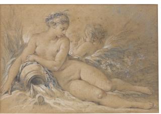 François Boucher - Woman With An Urn And Two Putti