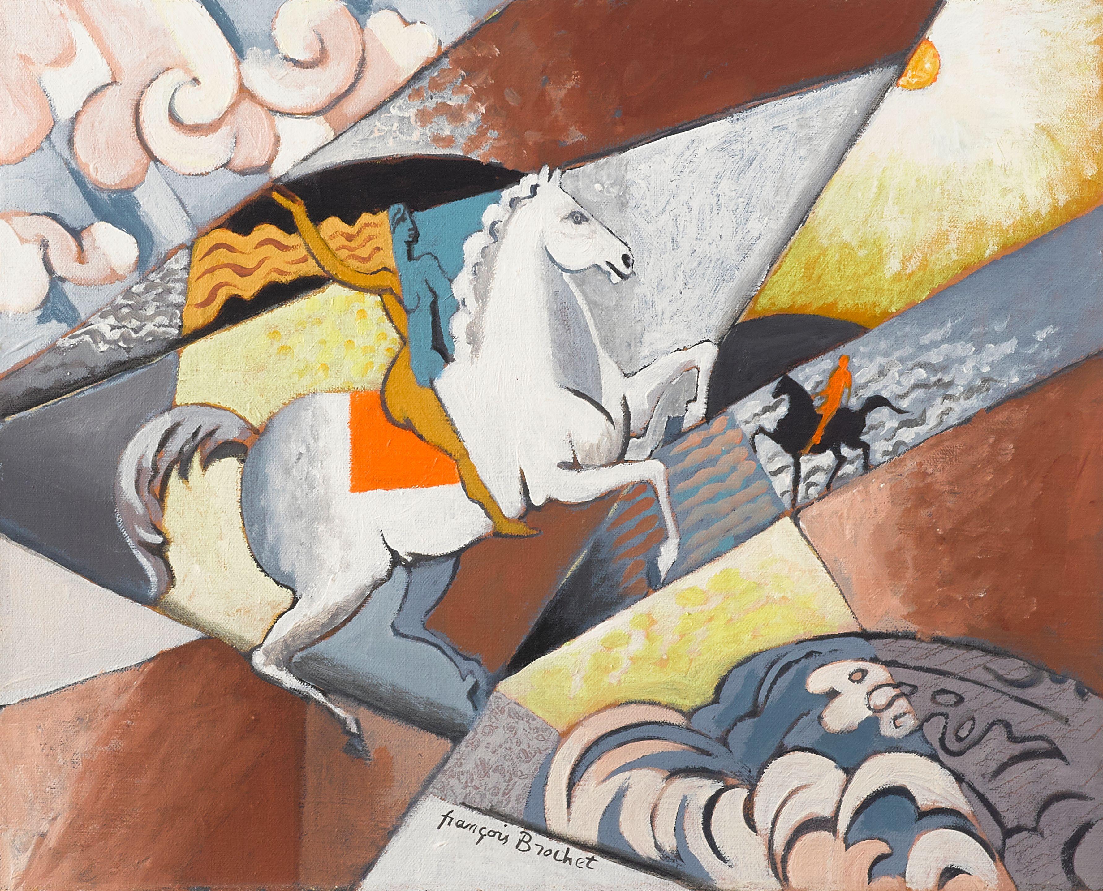 François Brochet - La cavalière sur la plage