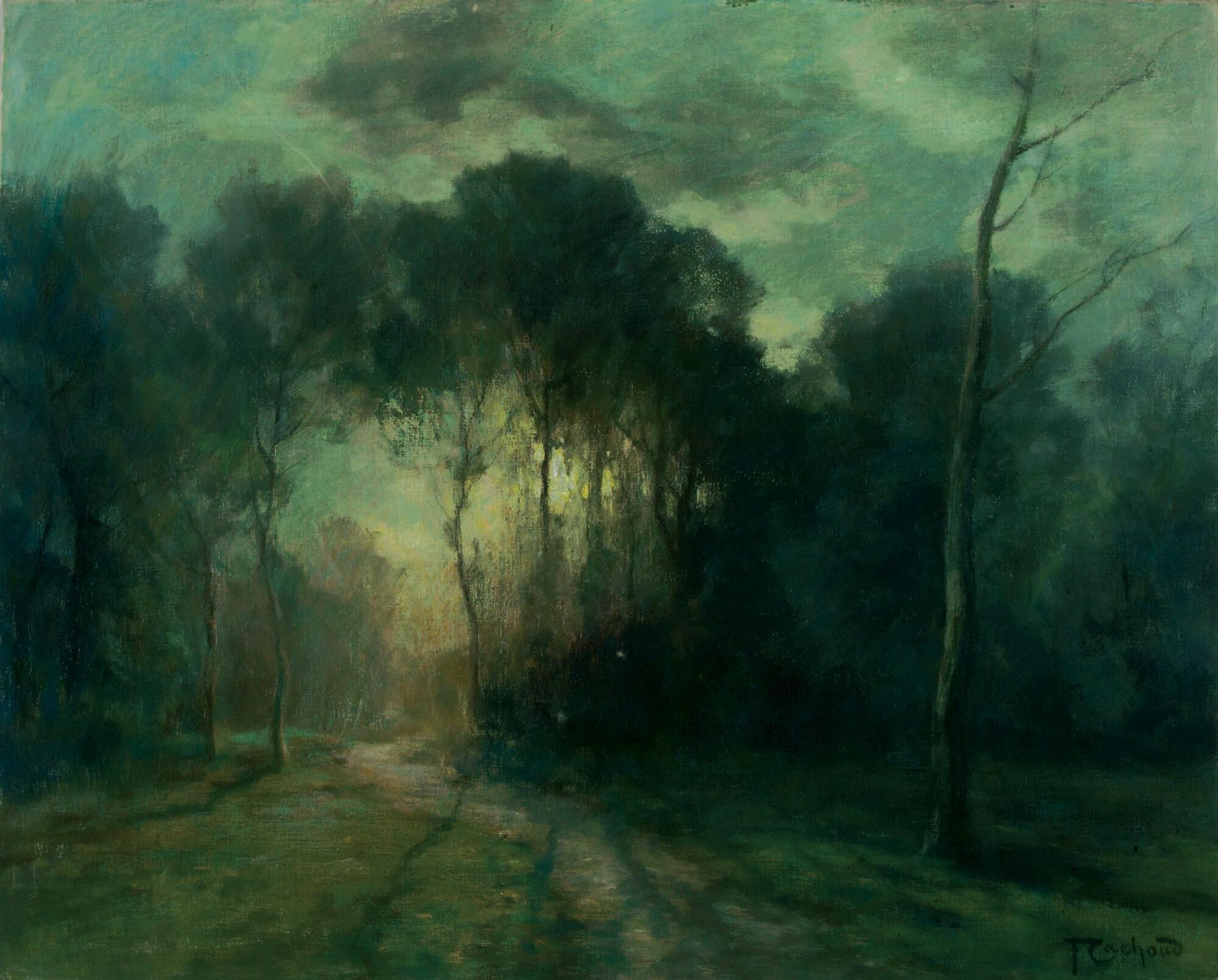 Francois Charles Cachoud - Wäldchen im Sonnenuntergang.