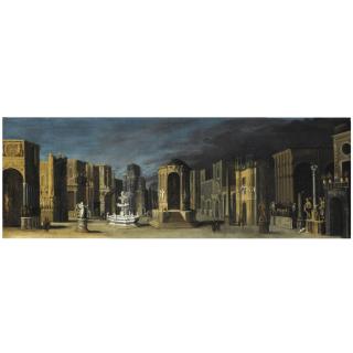 François de Nomé - Prospettiva Teatrale Con Sacrificio Di Abramo