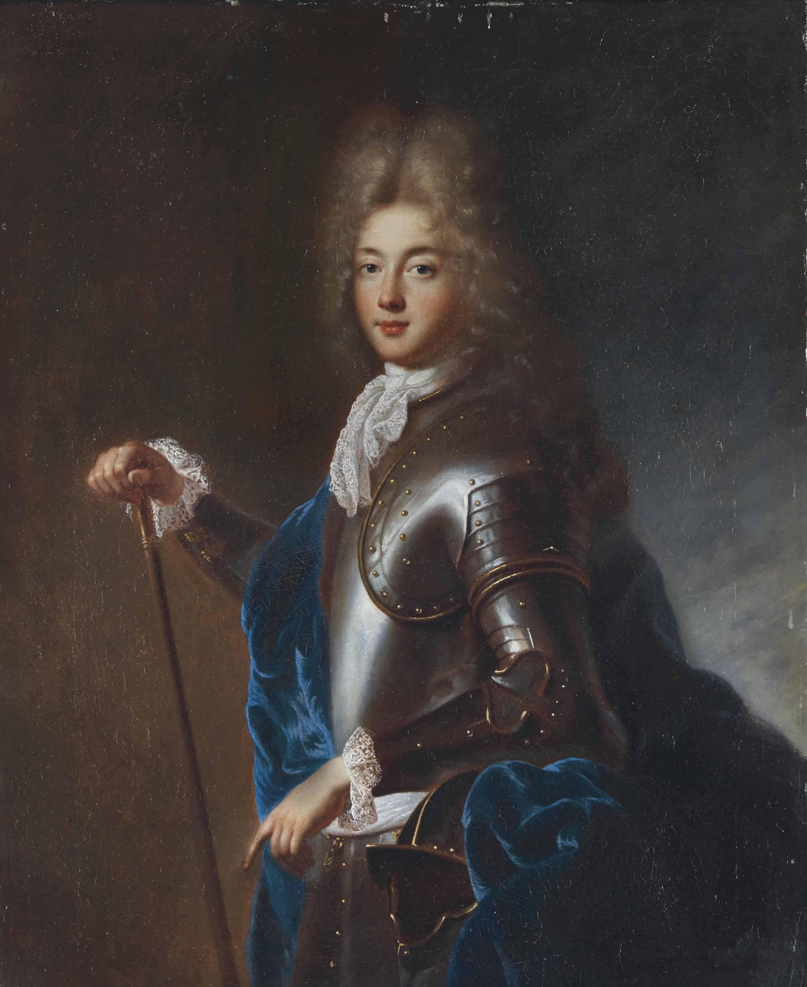 Francois De Troy - Portrait D\'Un Jeune Homme En Armure