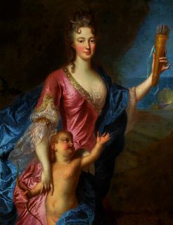 François De Troy - Portrait Of A Lady As Venus, Disarming Cupid
