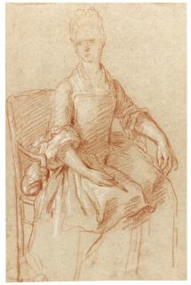 François De Troy - Recto:  Seated Woman; Verso:  Legs Of A Standing Man