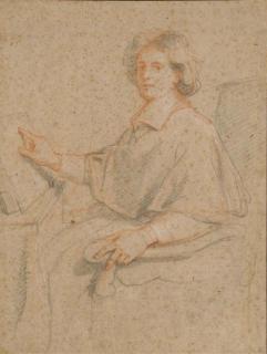 François de Troy - Un Prélat Assis, Le Doigt Posé Sur Un Livre Ouvert