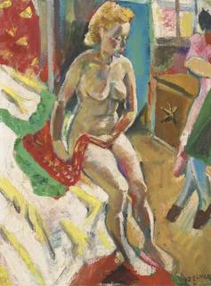 Francois Desnoyer - Nu Assis Dans Un Intérieur (Recto); Paysage (Verso)