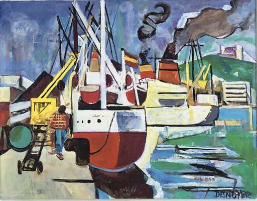 Francois Desnoyer - Vue du chantier naval