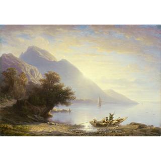 François Diday - Le Soir, Une Brise Au Bouveret Evening, A Breeze Through Bouveret