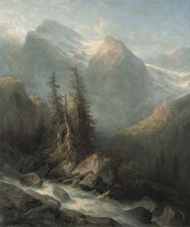 Francois Diday - Paysage de Montagnes