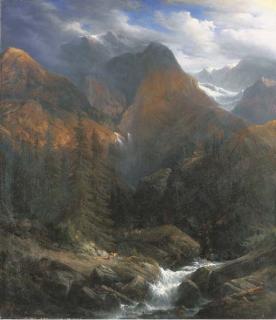 François Diday - Paysage des Alpes suisses