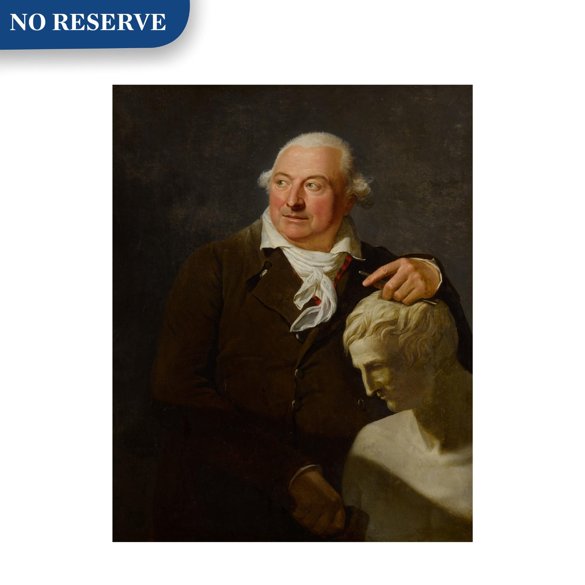 François Dumont - Portrait of a sculptor with a marble bust