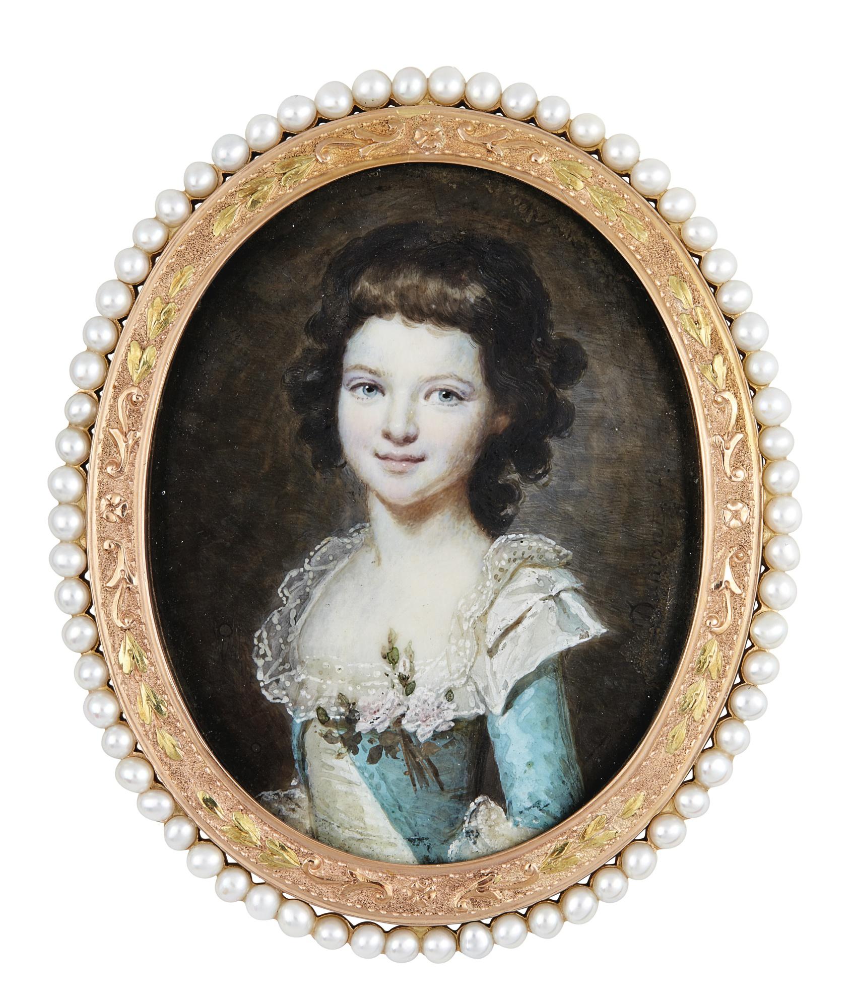 François Dumont - Portrait Of A Young Girl, Circa 1785