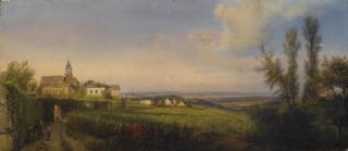 François-Edmé Ricois - Vue de l\'église de Mareil-Marly