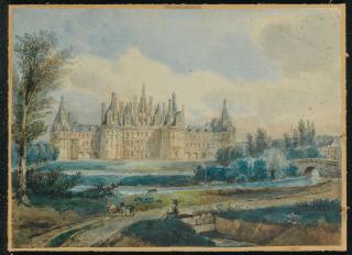 François-Edmé Ricois - Vue du château de Chambord; et Vue du château de Blois