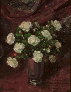 Francois-Emile Decorchemont - Bouquet de roses blanches