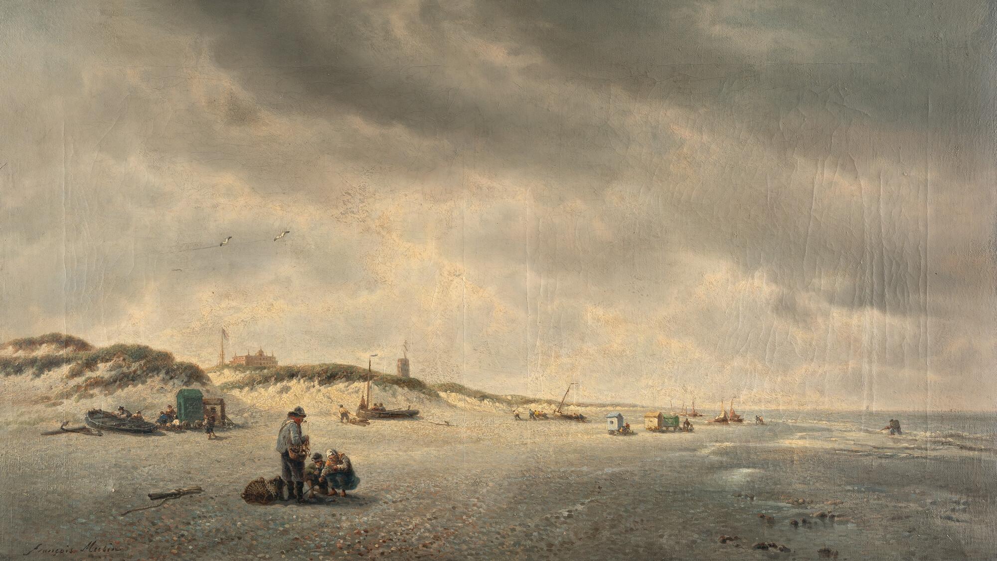 Francois-Étienne Musin - Küstenszene mit Fischern