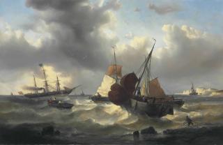 François Etienne Musin - Shipping off the Coast in Choppy Seas