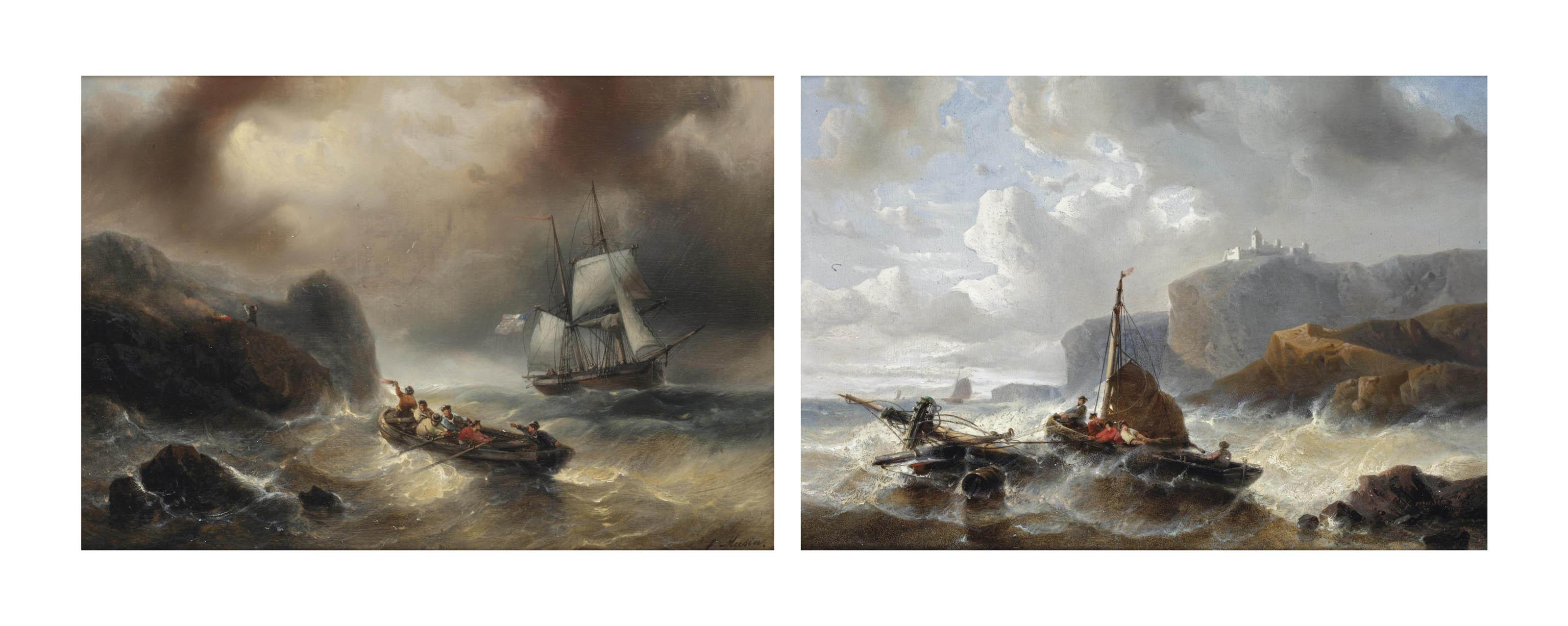 François Etienne Musin - The castaway\'s salvation; and Salvaging the wreckage
