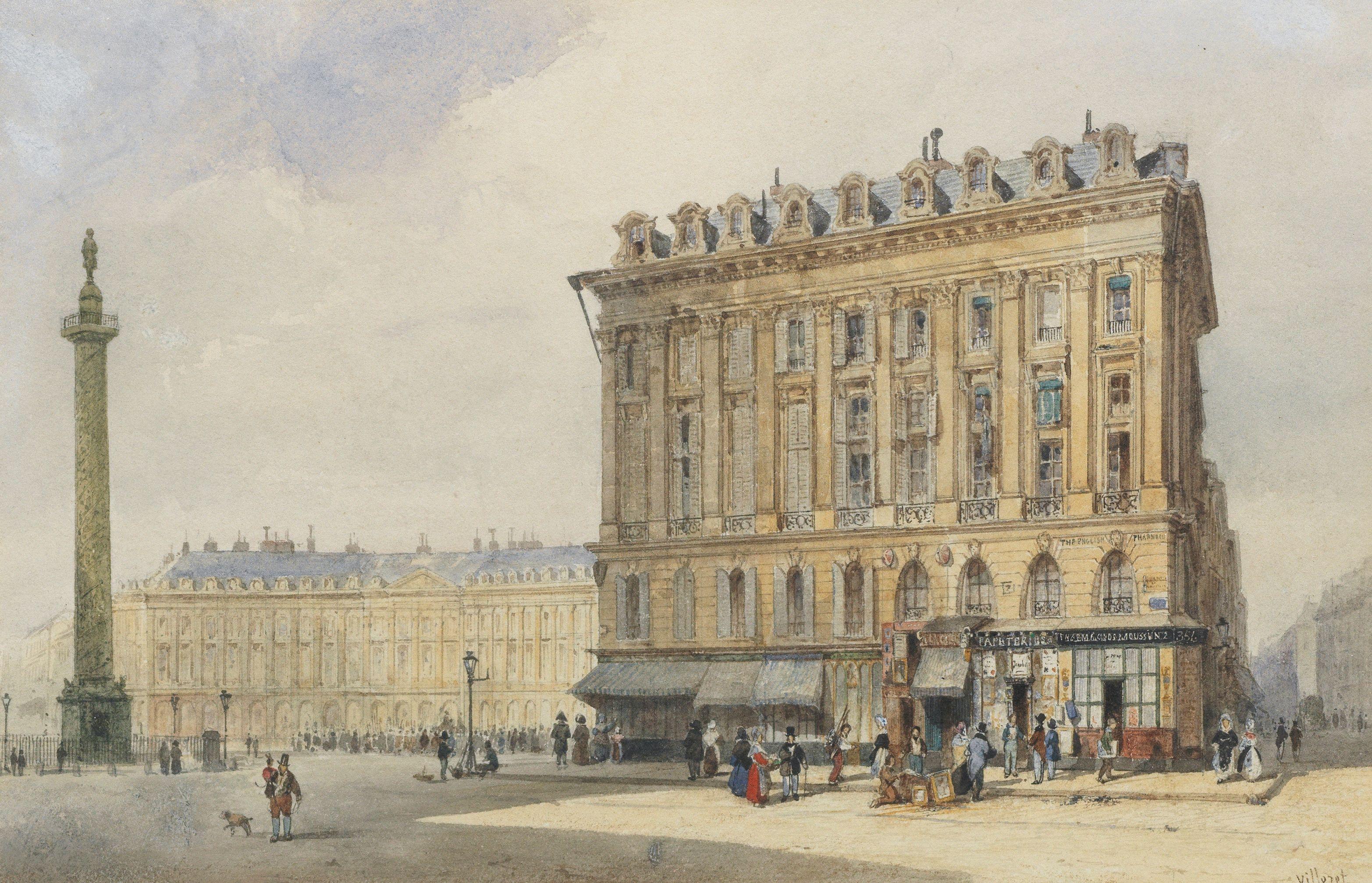 François Etienne Villeret - View of Place Vendome, Paris