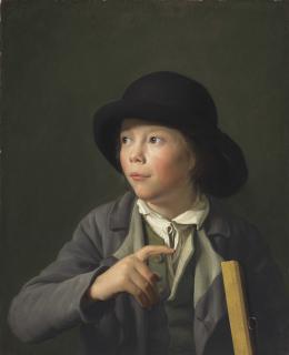 François Ferrière - A youth wearing a hat and holding a picture