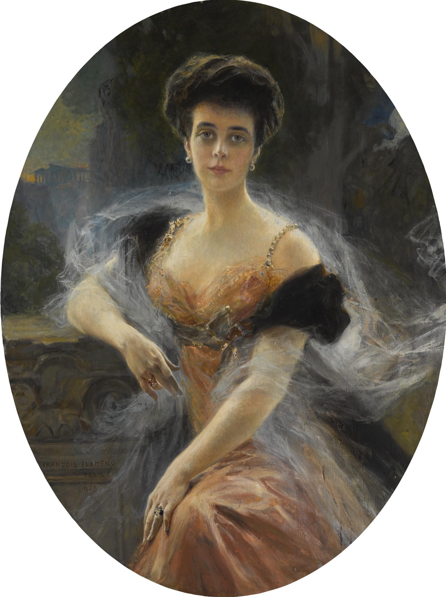 François Flameng - Portrait Of Grand Duchess Elena Vladimirovna Of Russia