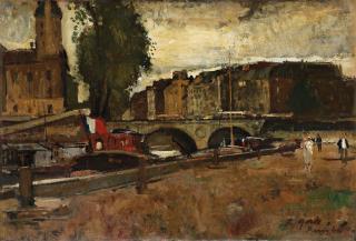 Francois Gall - Barges on the Seine