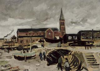 François Gall - Bâteaux amarrés à Dieppe