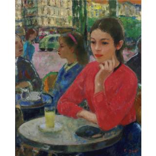 François Gall - Elizabeth-Anne À La Terrasse Du Dôme, Montparnasse.Paris