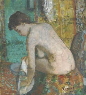 François Gall - Eugénie Nue À Sa Toilette, Devant Le Paravent