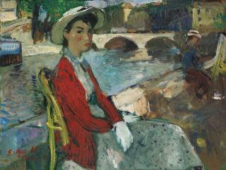 Francois Gall - Flicka vid Seines strand