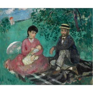 François Gall - French L\'Artiste Et Sa Famille À La Campagne