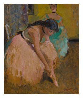 François Gall - La Jeune Eugénie En Rose Penchée Sur Son Chausson De Danse