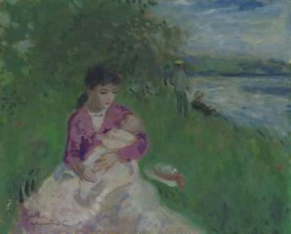 François Gall - La jeune maman et le nouveau-né à Argenteuil