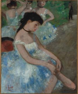 François Gall - Les danseuses et le maître de ballet, dans les coulisses