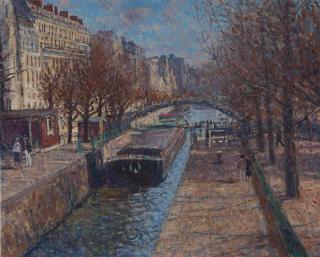 François Gall - Lumière d\'Automne, Canal Saint Martin, Paris 10e