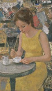 Francois Gall - Marie-Lize À la Robe Jaune, Terrasse de la Coupole, Montparnasse