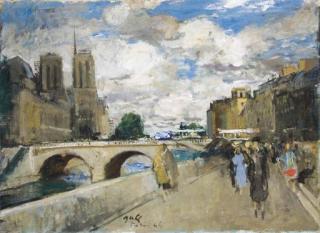 Francois Gall - Vue de Notre Dame Et du Pont Saint Michel Depuis Le Quai Des Grands Augustins, Paris