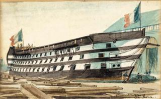 Francois Geoffroi Roux - Le Souverain vasseau 120 canons a trois ponts, en cale seche