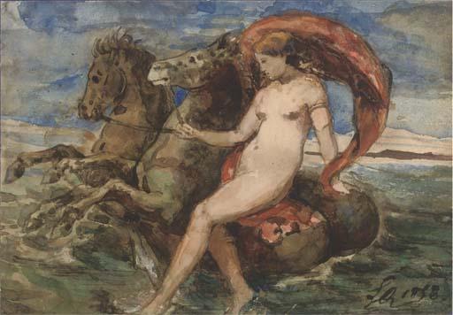 Francois-Hippolyte Lalaisse - Venus carried by a pair of sea-horses