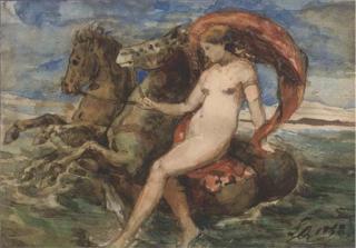Francois-Hippolyte Lalaisse - Venus carried by a pair of sea-horses