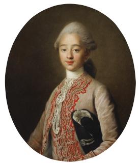 François Hubert Drouais - Portrait De Jeune Garçon De Trois Quartsfrançois Hubert Drouais ; Portrait Of A Young Man Of Three-Quarter Length ; Oil On Canvas, Oval