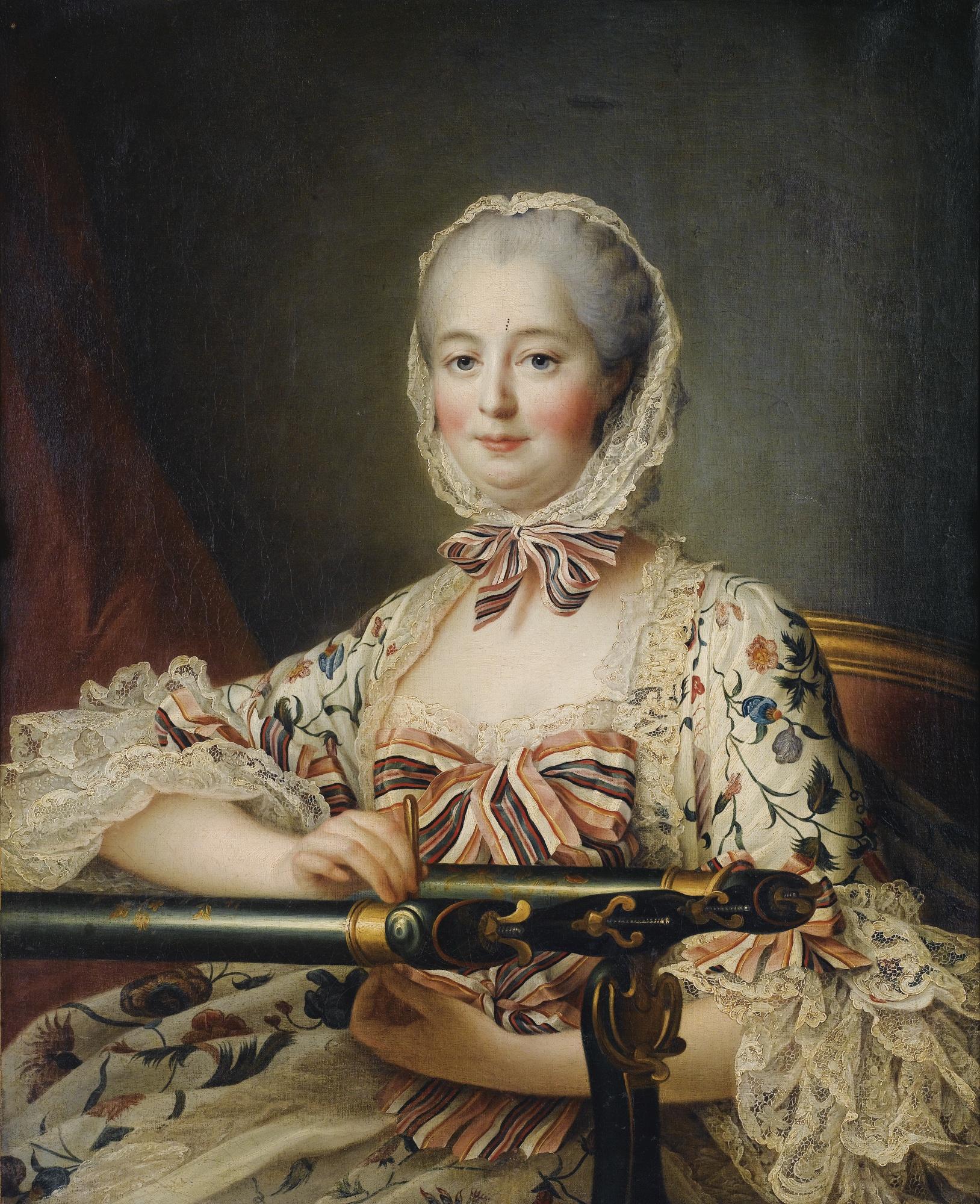 François Hubert Drouais - Portrait De Madame De Pompadourfrançois Hubert Drouais ; Portrait Of Madam De Pompadour ; Oil On Canvas