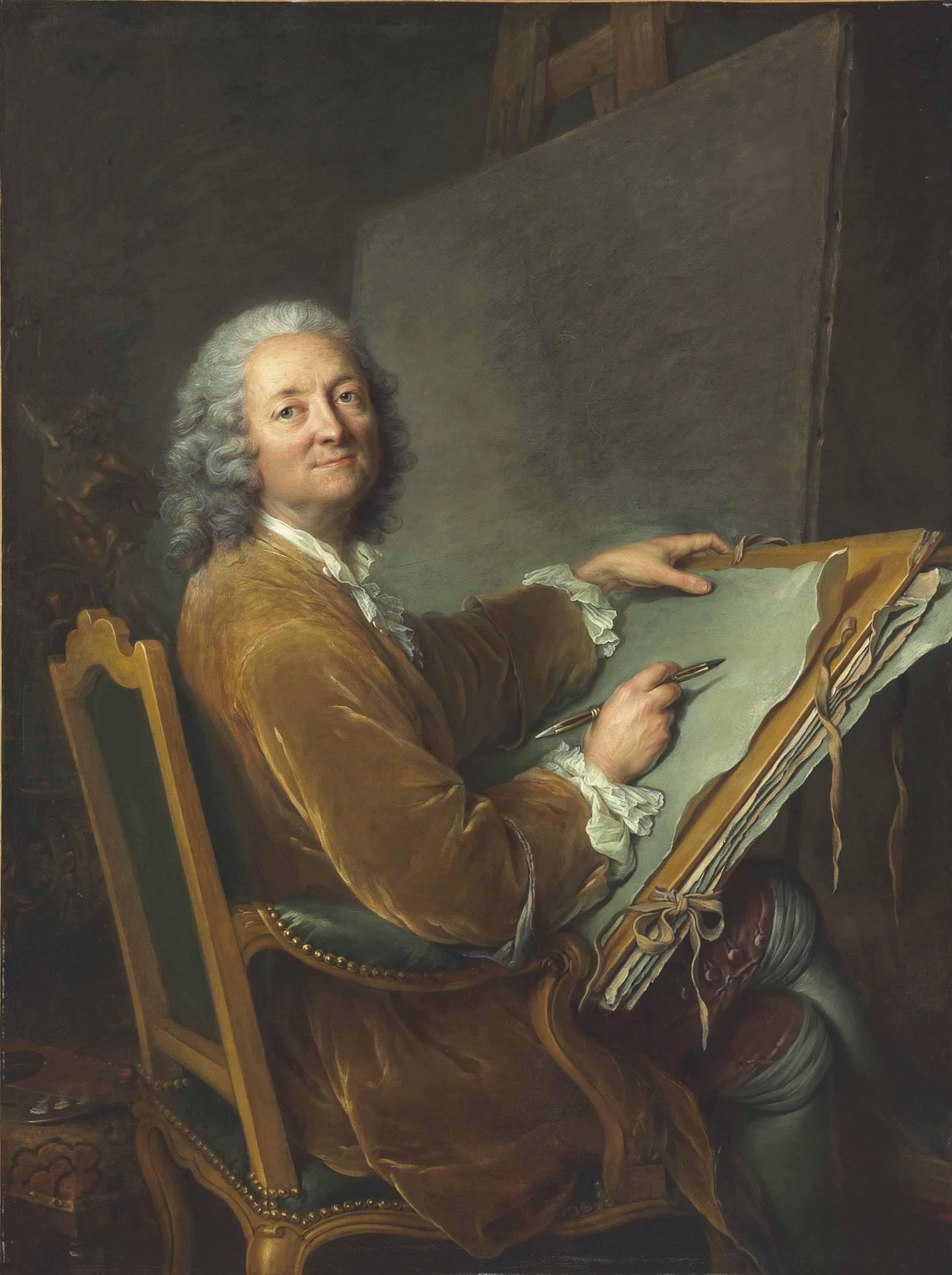 François-Hubert Drouais - Portrait Of The Artist’S Father, Hubert Drouais (1699-1767)