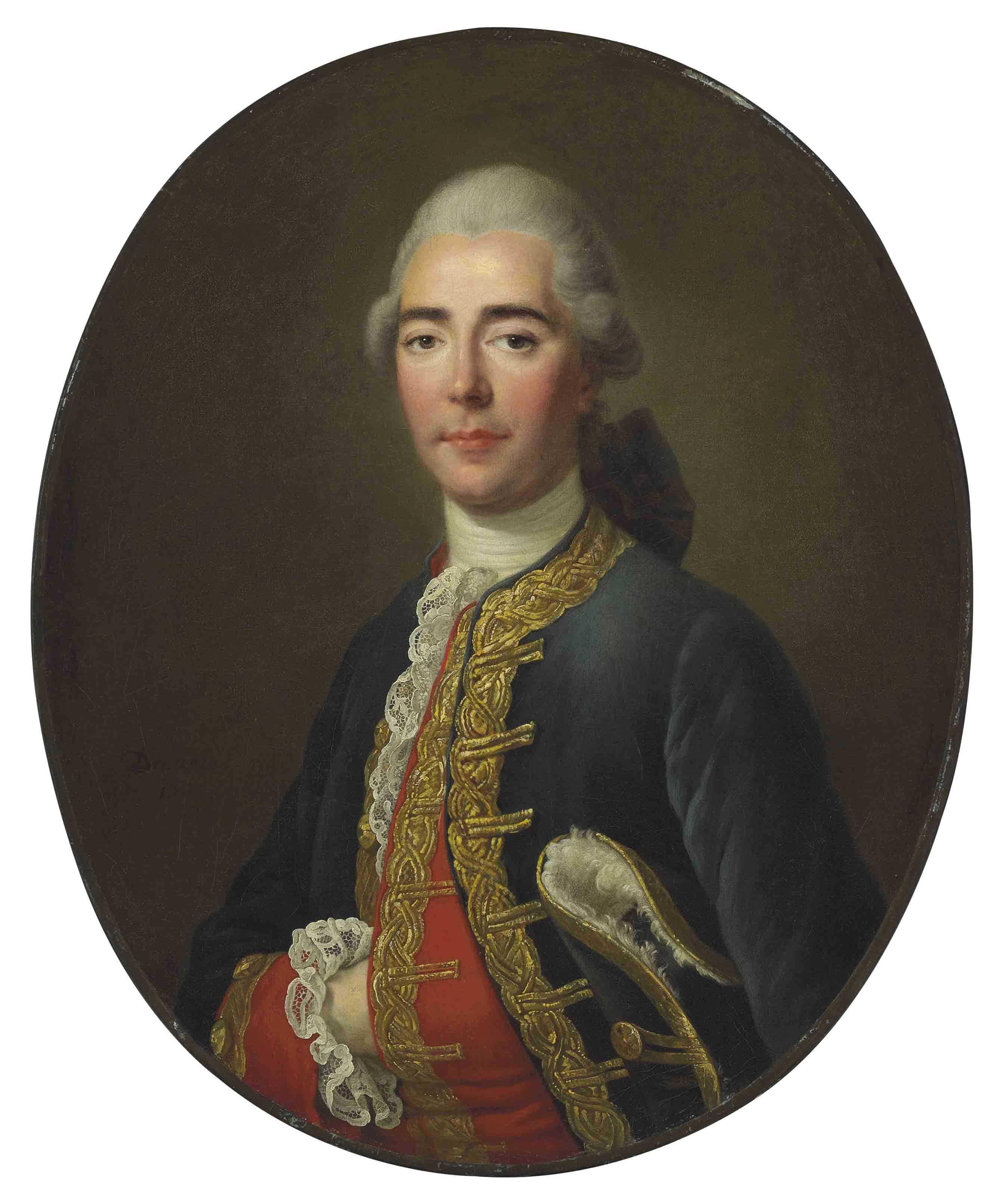 François-Hubert Drouais - Portrait Of The Chevalier De Turenne, Half-Length
