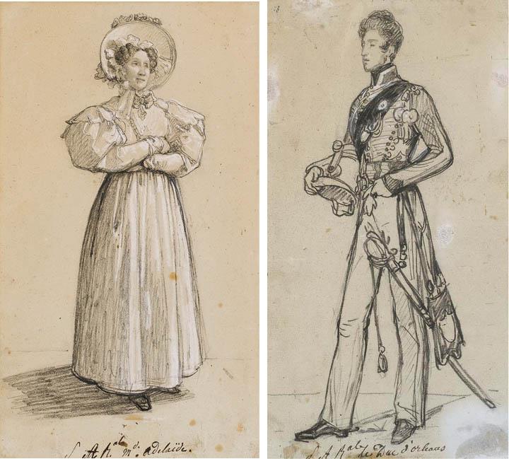 François-Joseph Heim - Portrait D\'Adélaïde D\'Orléans (1777-1847); Et Portrait de Ferdinand, Duc D\'Orléans (1810-1842)