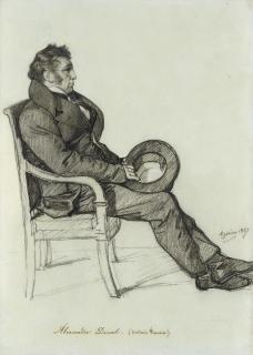 François-Joseph Heim - Portrait of Alexandre Duval, in profile to the right, seated in an armchair