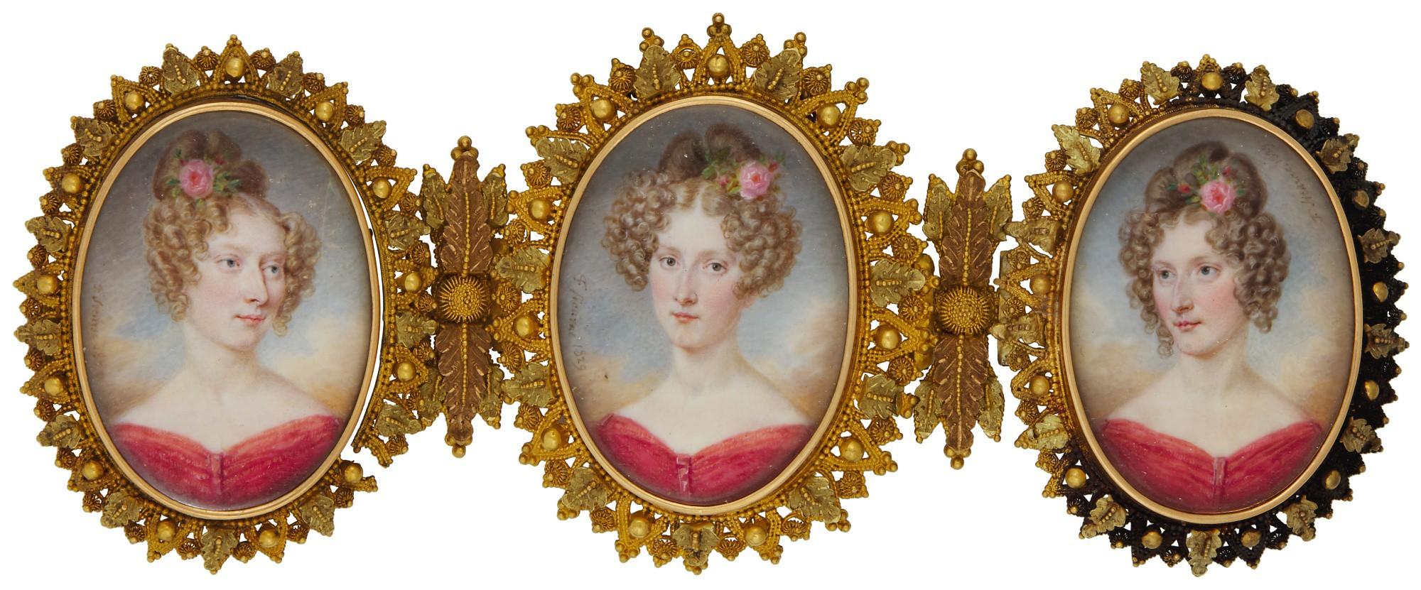 François Joseph Juste Sieurac - Portraits Of Charlotte, Elizabeth And Ann Storer