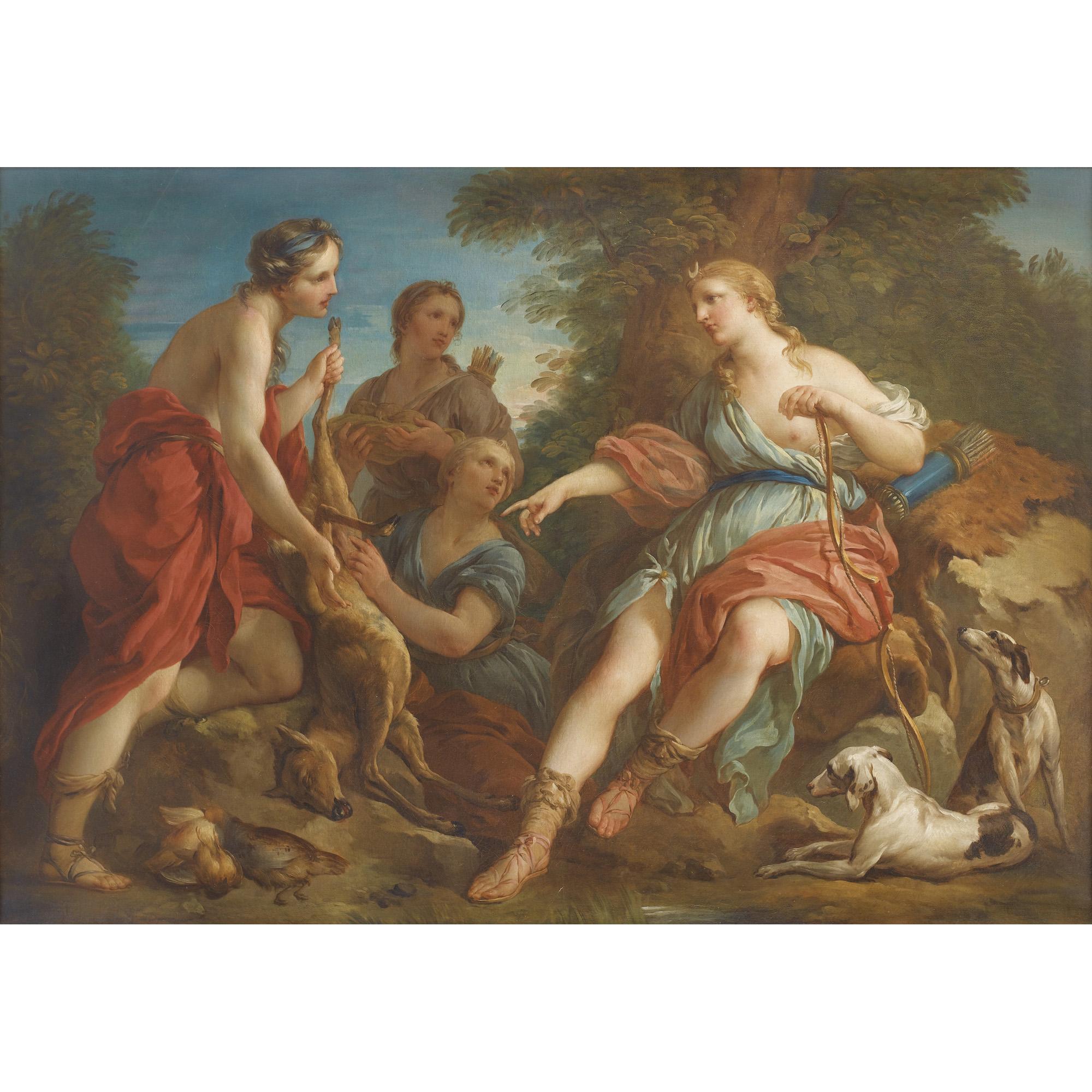 François Le Moyne - Diane Revenant De La Chasse Ou Le Soirfrançois Le Moyne ; Diana Returning From The Hunt Or \
