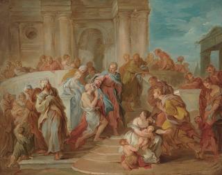 François Lemoyne - Christ healing the blind man